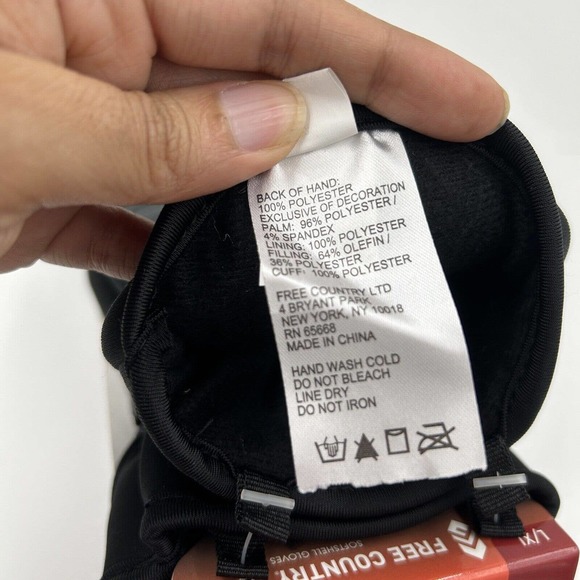 Free Country Gloves Mens L/XL Gray Softshell Touchscreen Compatible Snow Outdoor - Picture 6 of 8